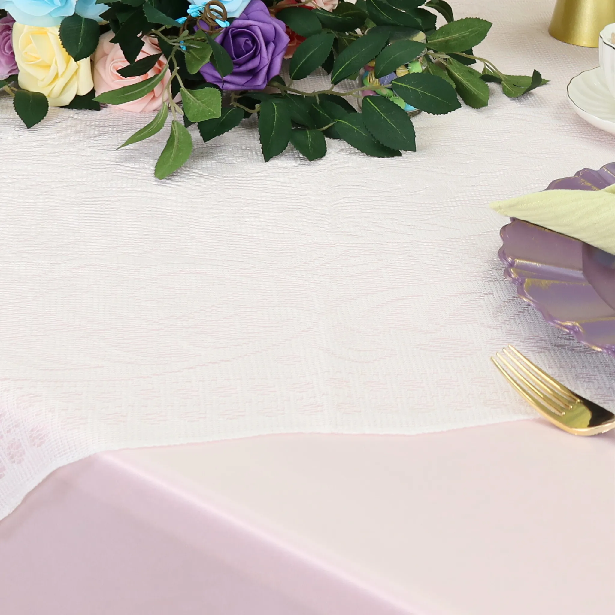 72" Square Quaker Lace Table Overlay Topper - Ivory