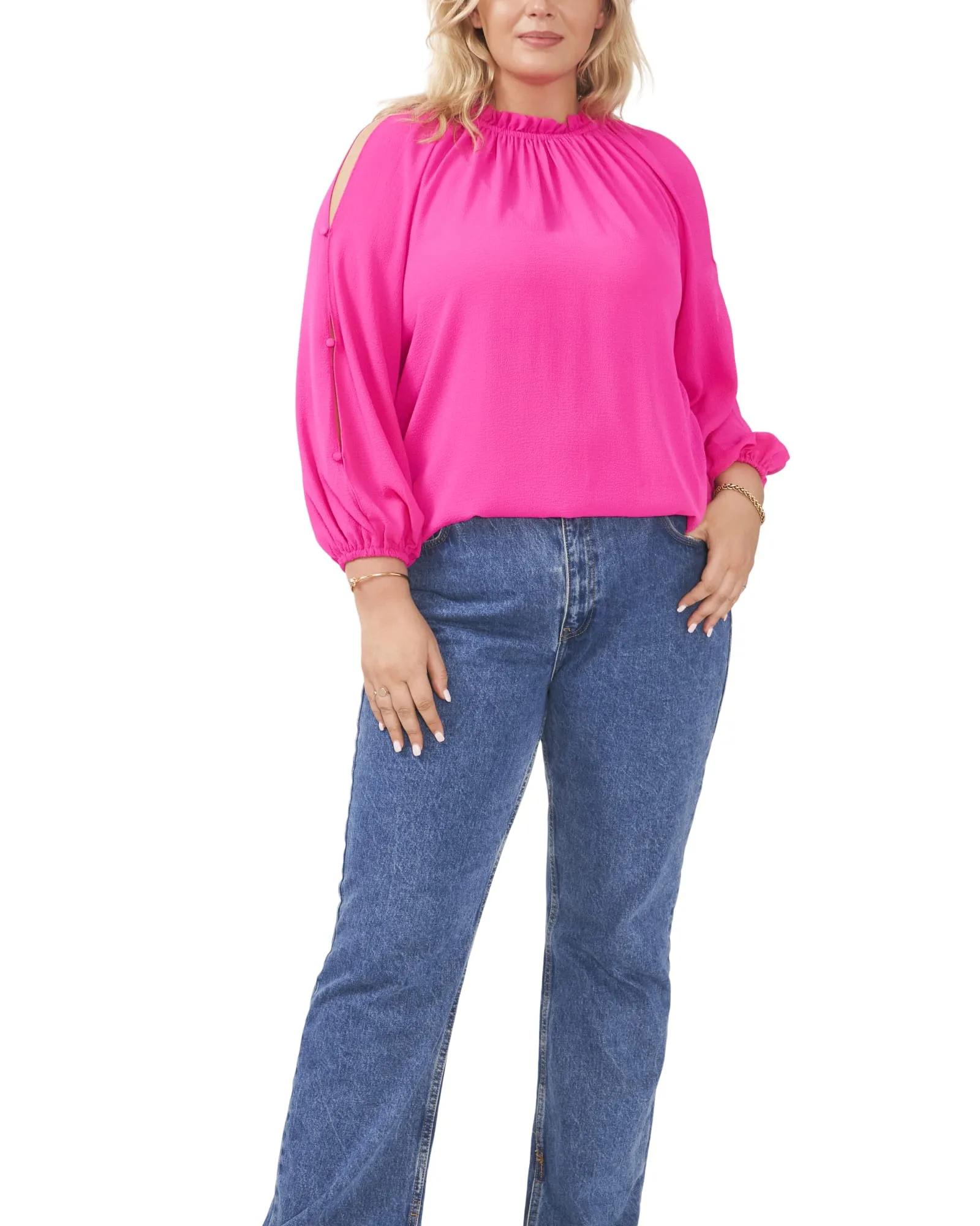 Abigail Open Shoulder Blouse | HOT PINK