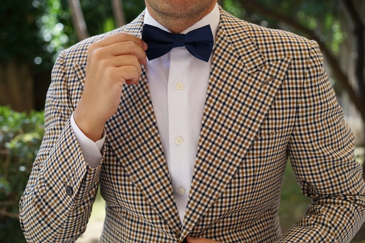 Admiral Navy Blue Satin Bow Tie