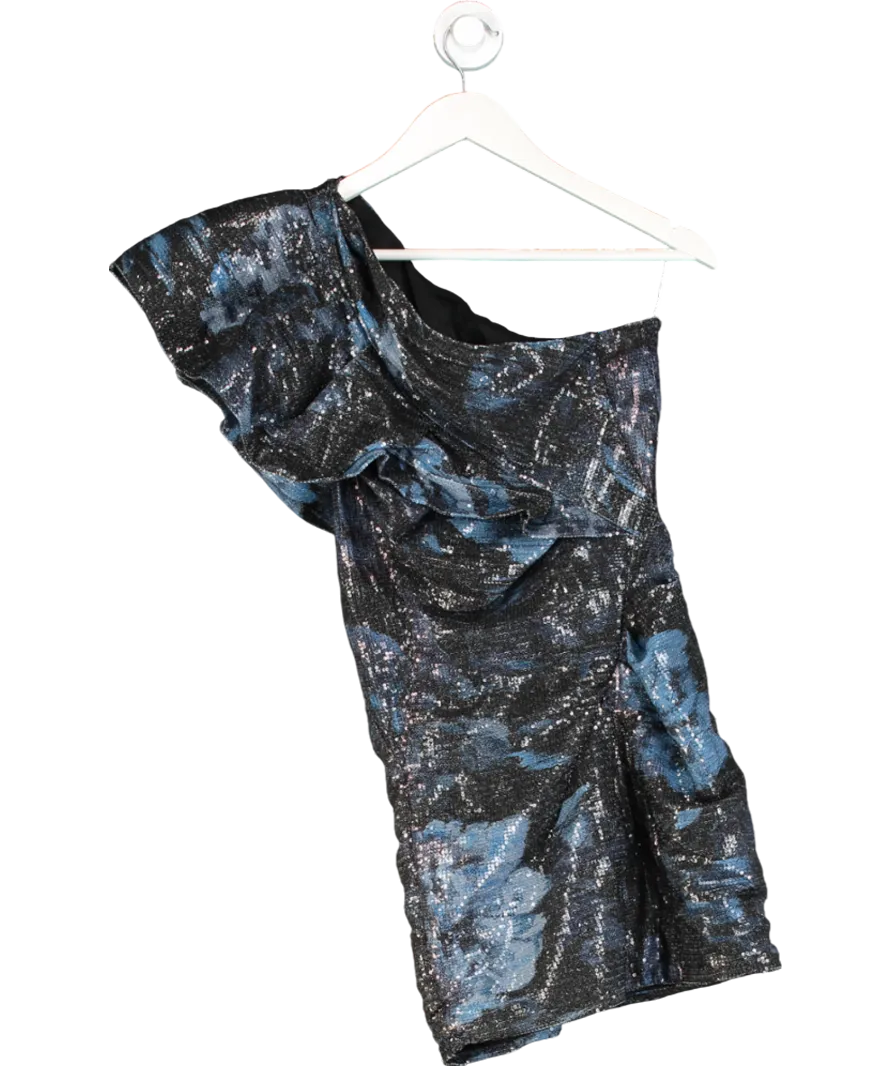 Alexandre Vauthier Blue One Shoulder Sequin Mini Dress UK XS