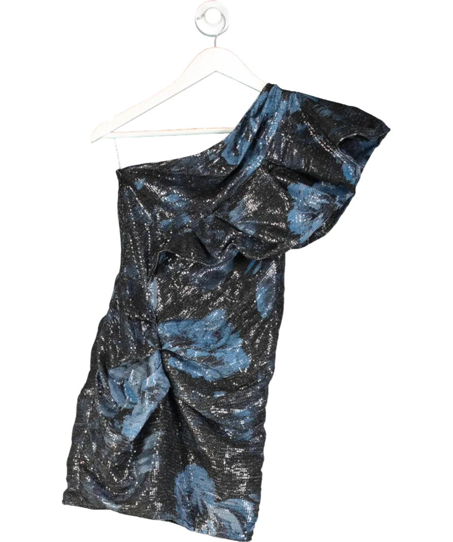 Alexandre Vauthier Blue One Shoulder Sequin Mini Dress UK XS