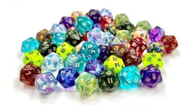 Bag of 50 Assorted Loose Mini Polyhedral d20s
