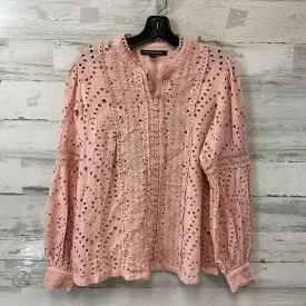 Blouse Long Sleeve By Boston Proper In Pink, Size: M