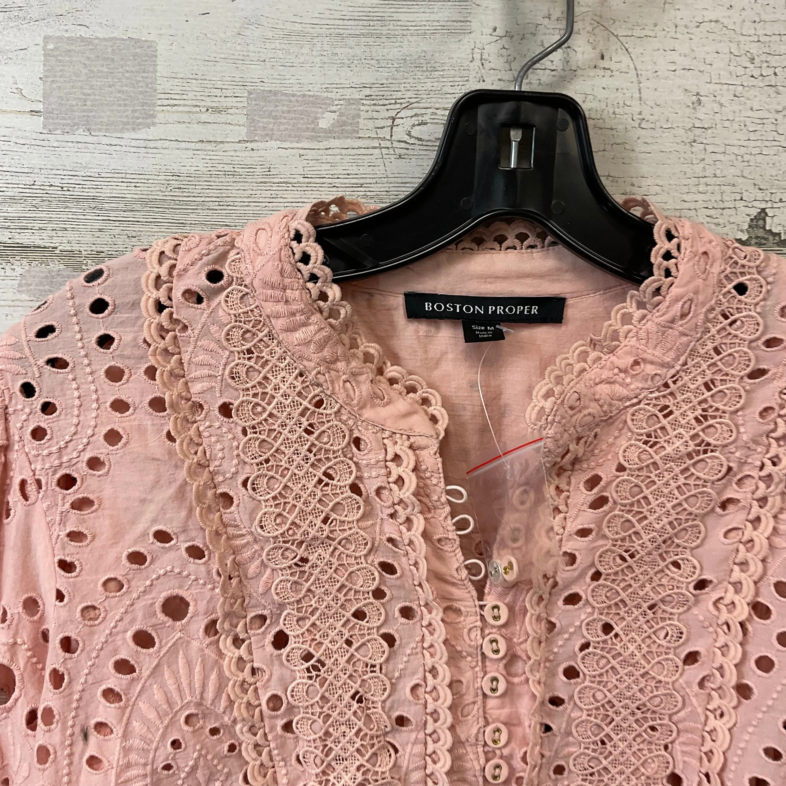 Blouse Long Sleeve By Boston Proper In Pink, Size: M