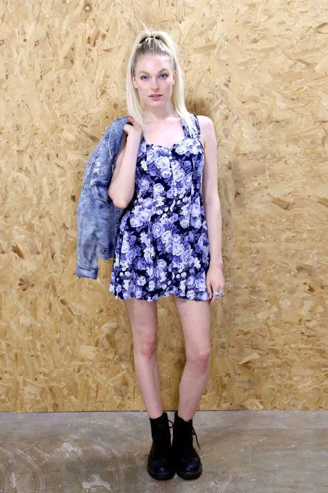 Blue Floral Strappy Dress