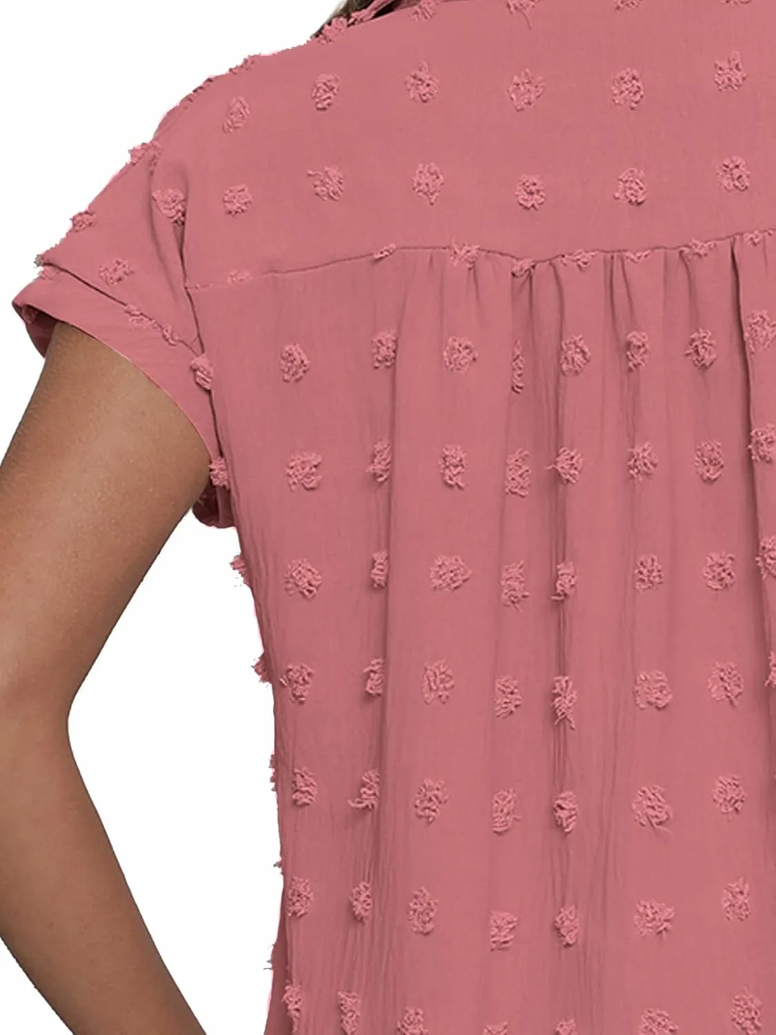 BOTHENIAL Women White Button Down Shirt Dressy Casual Work Tops Chiffon Blouse Summer Short Sleeve Shirts