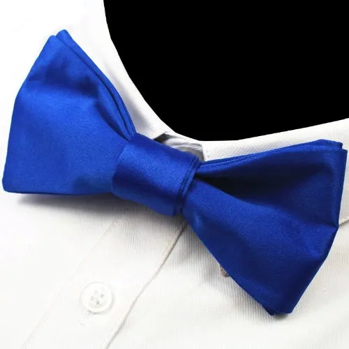 Classy Men Blue Silk Self-Tie Bow Tie