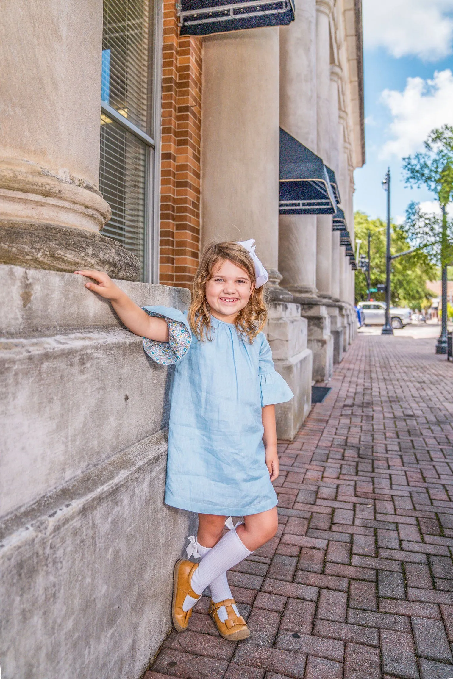 Colette Blue Linen Dress