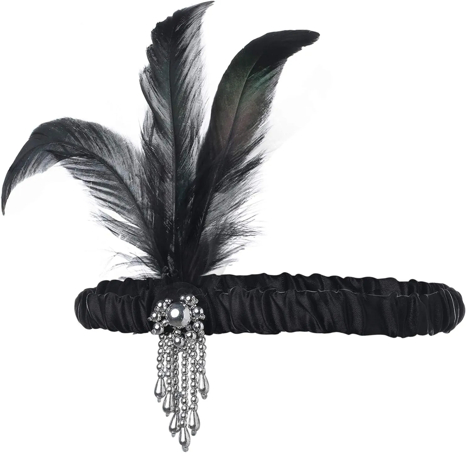 Coucoland Womens 1920s Flapper Sequin Beads Dress with Roaring 20s Gatsby Accessories Set for Party