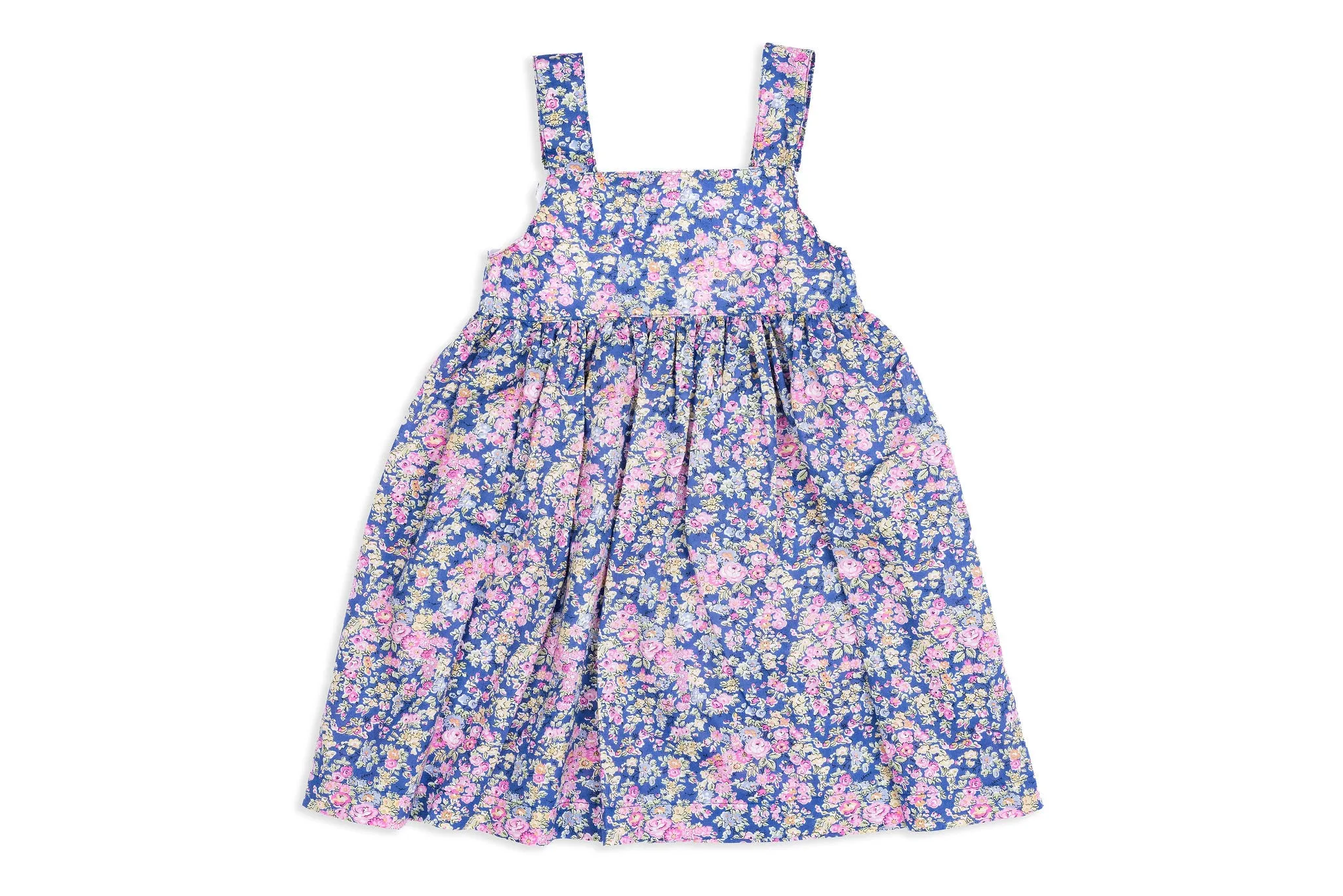 Deep Blue & Pink Floral Dress