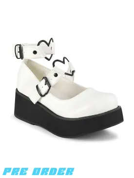 DEMONIA SPRITE-02 - WHITE VEGAN LEATHER ✰ PRE ORDER ✰