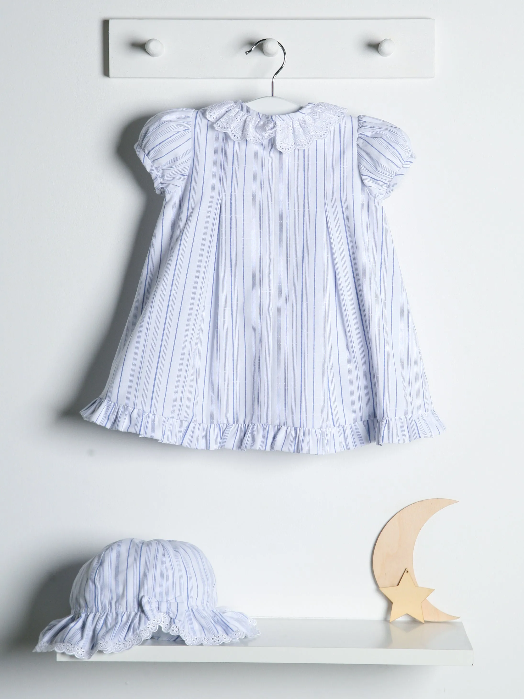 Exclusive to R&A by Sarah Louise Blue Stripe Dress with Sunhat