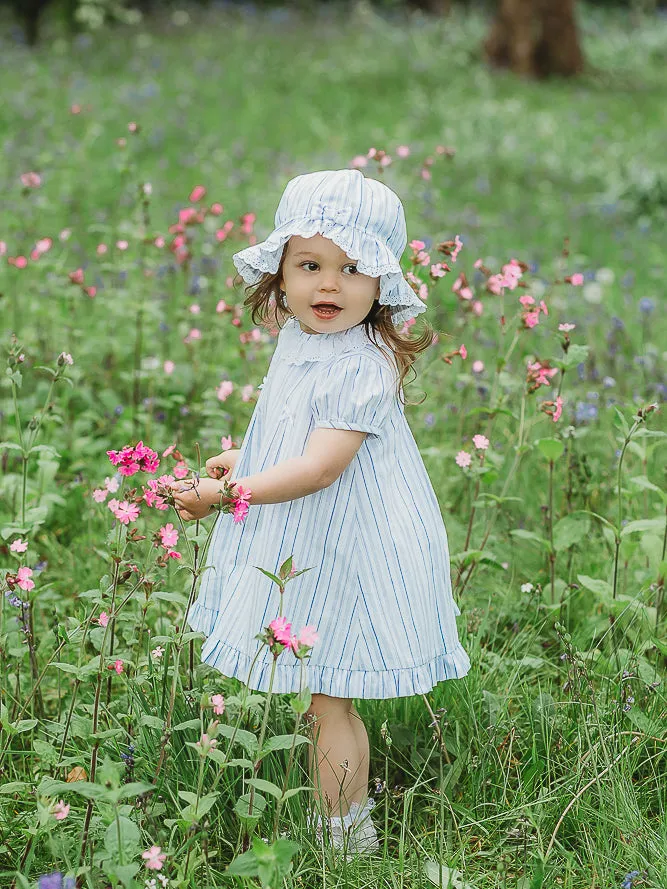 Exclusive to R&A by Sarah Louise Blue Stripe Dress with Sunhat