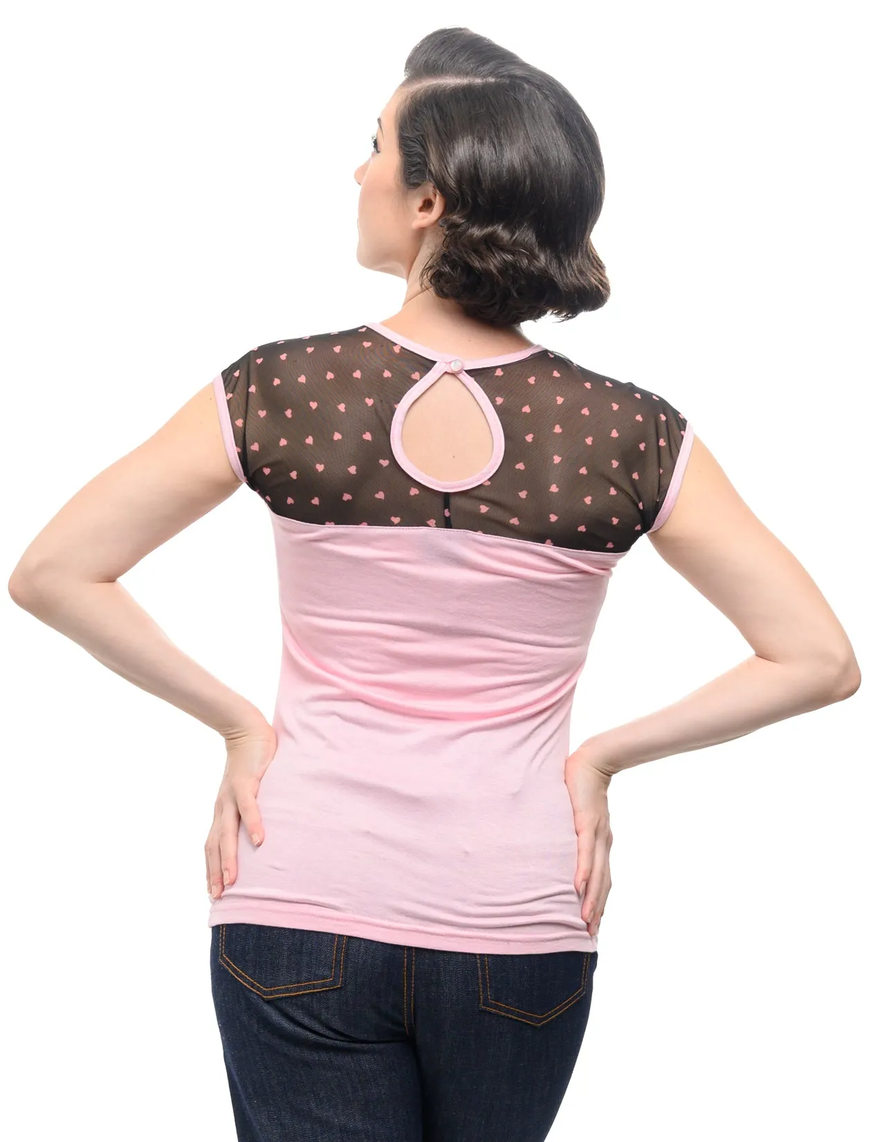 Fancy Hearts Top in Pink