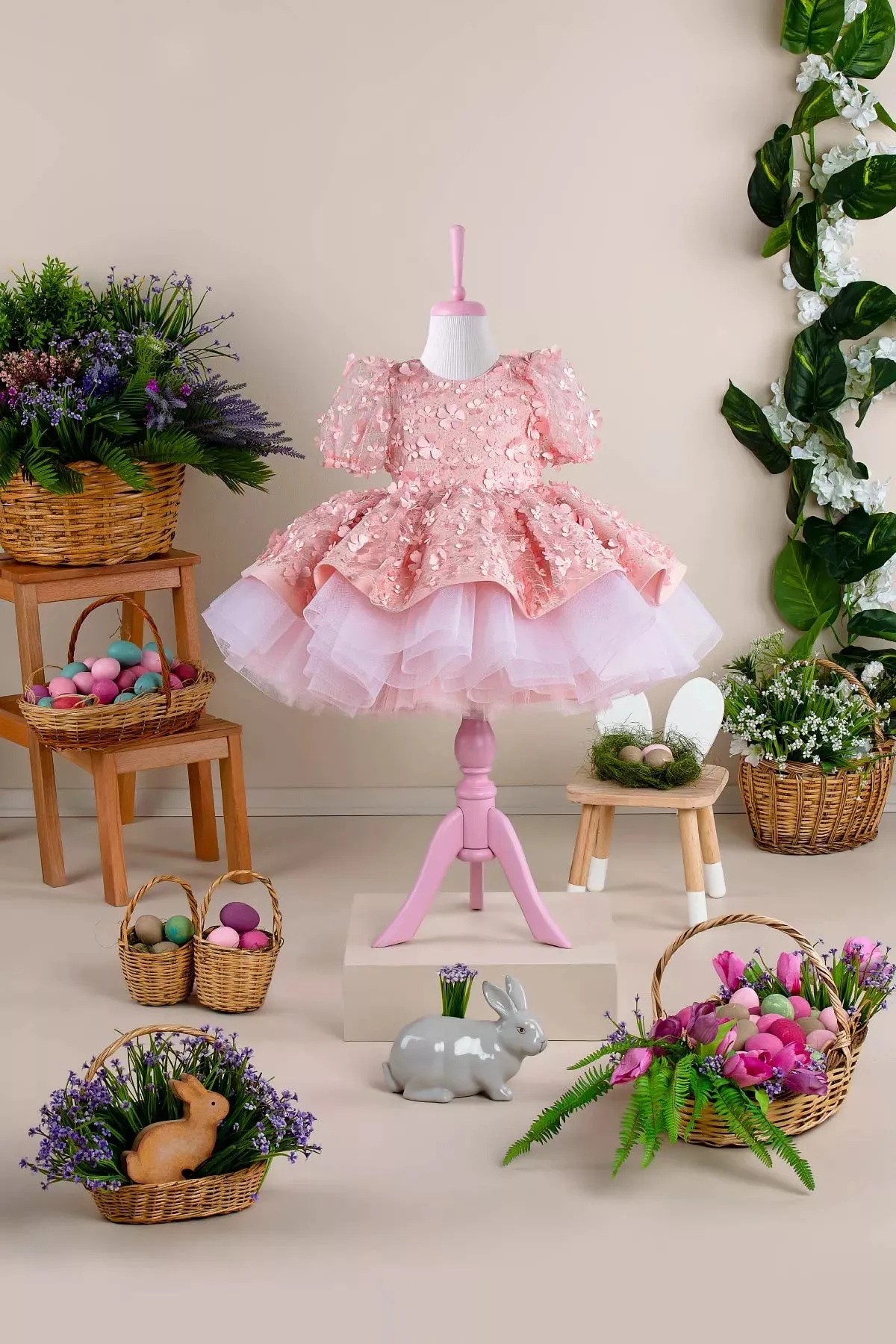 Fiona Pink Party Dress - Layered