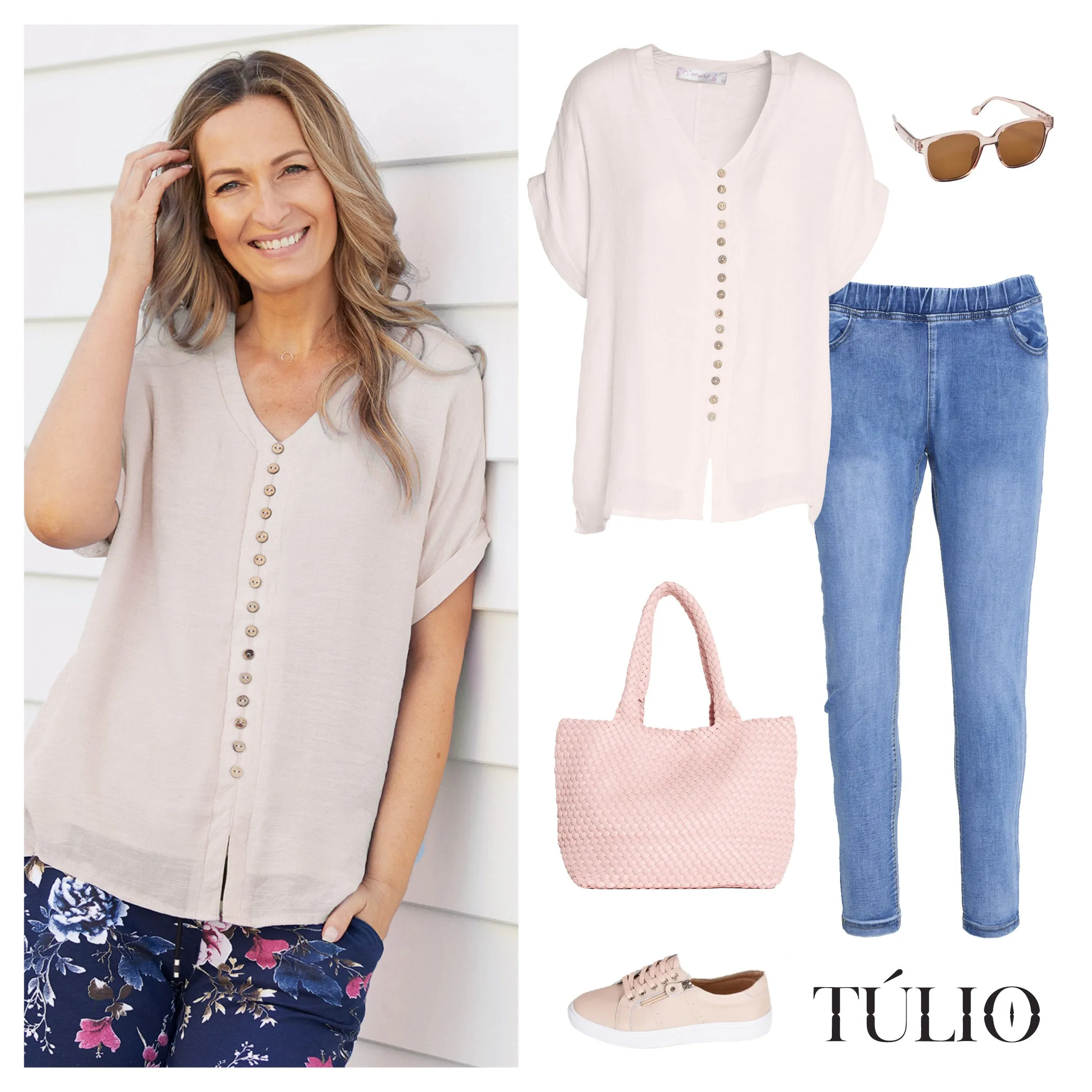 Gemma Top - Pink Beige