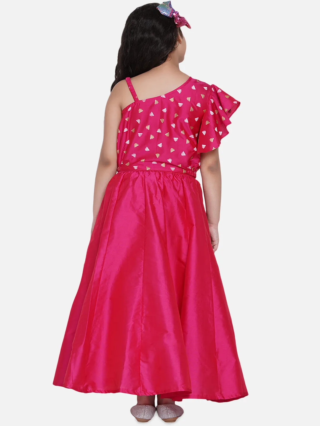 Girls Pink Ready to Wear Lehenga Choli