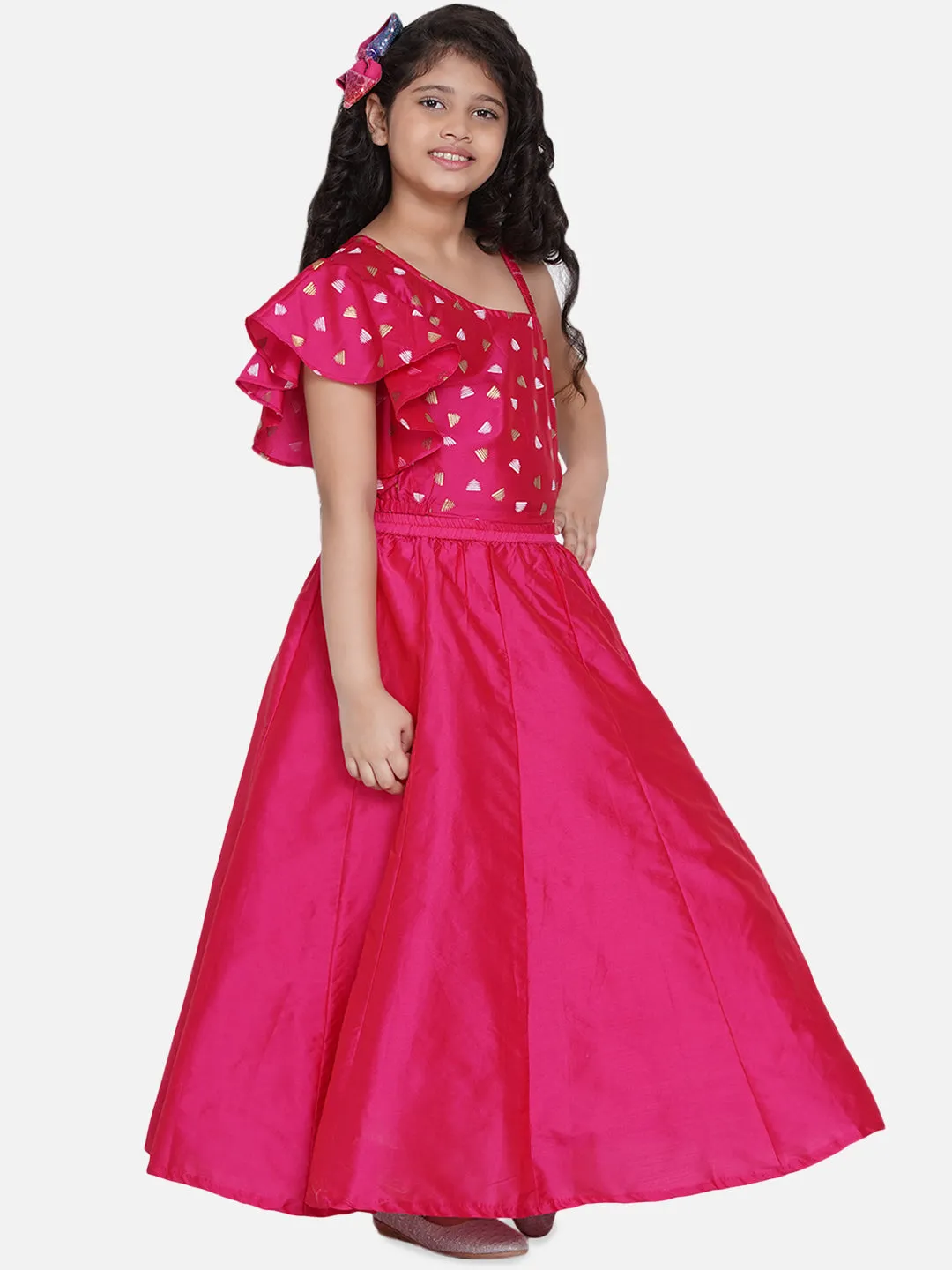 Girls Pink Ready to Wear Lehenga Choli