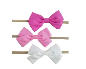 Handmade 3.5" Hair Bow on Soft Stretchy Nylon Headband