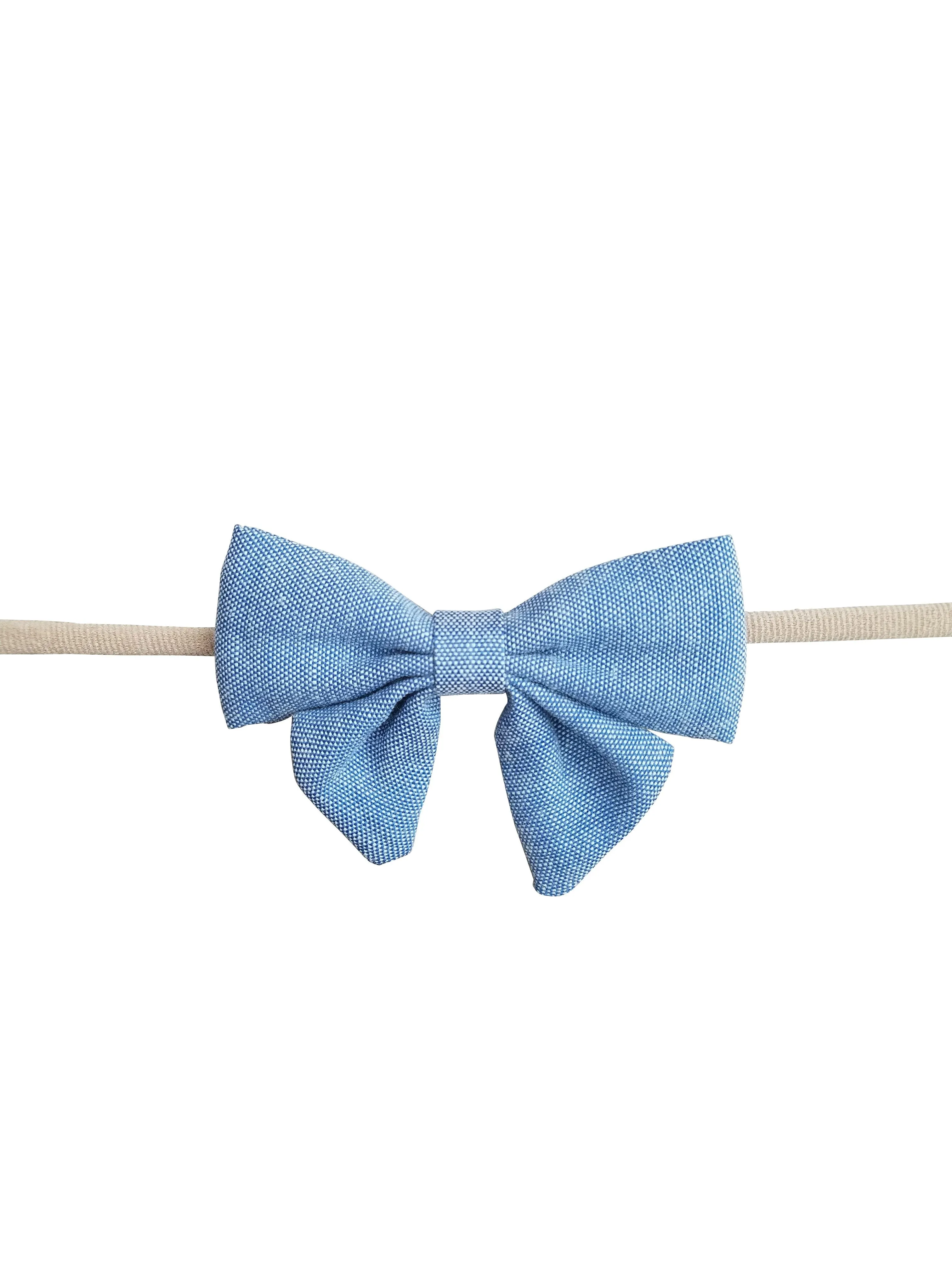 Handmade Hair Bow on Stretchy Nylon Headband