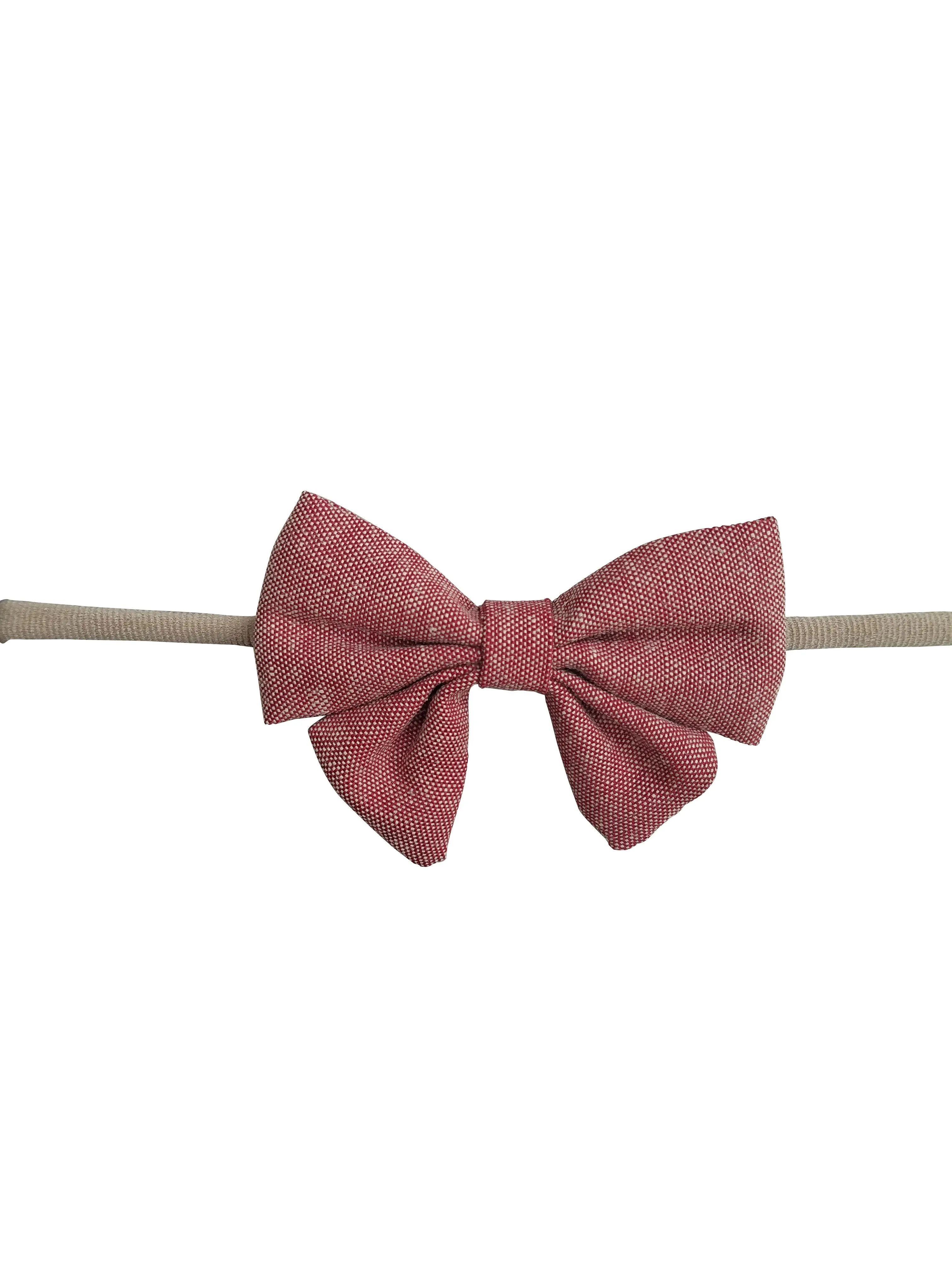Handmade Hair Bow on Stretchy Nylon Headband