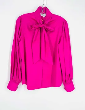 Hunter Bell Size S Magenta Bow(s) Designer Blouse