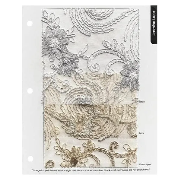 Jasmine Lace Wholesale Fabric in White