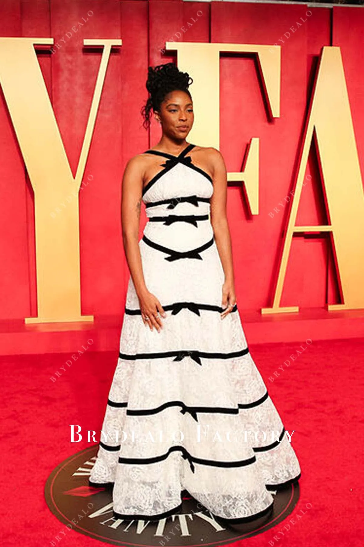 Jessica Williams White Lace A-Line 2024 Oscars After Party Dress