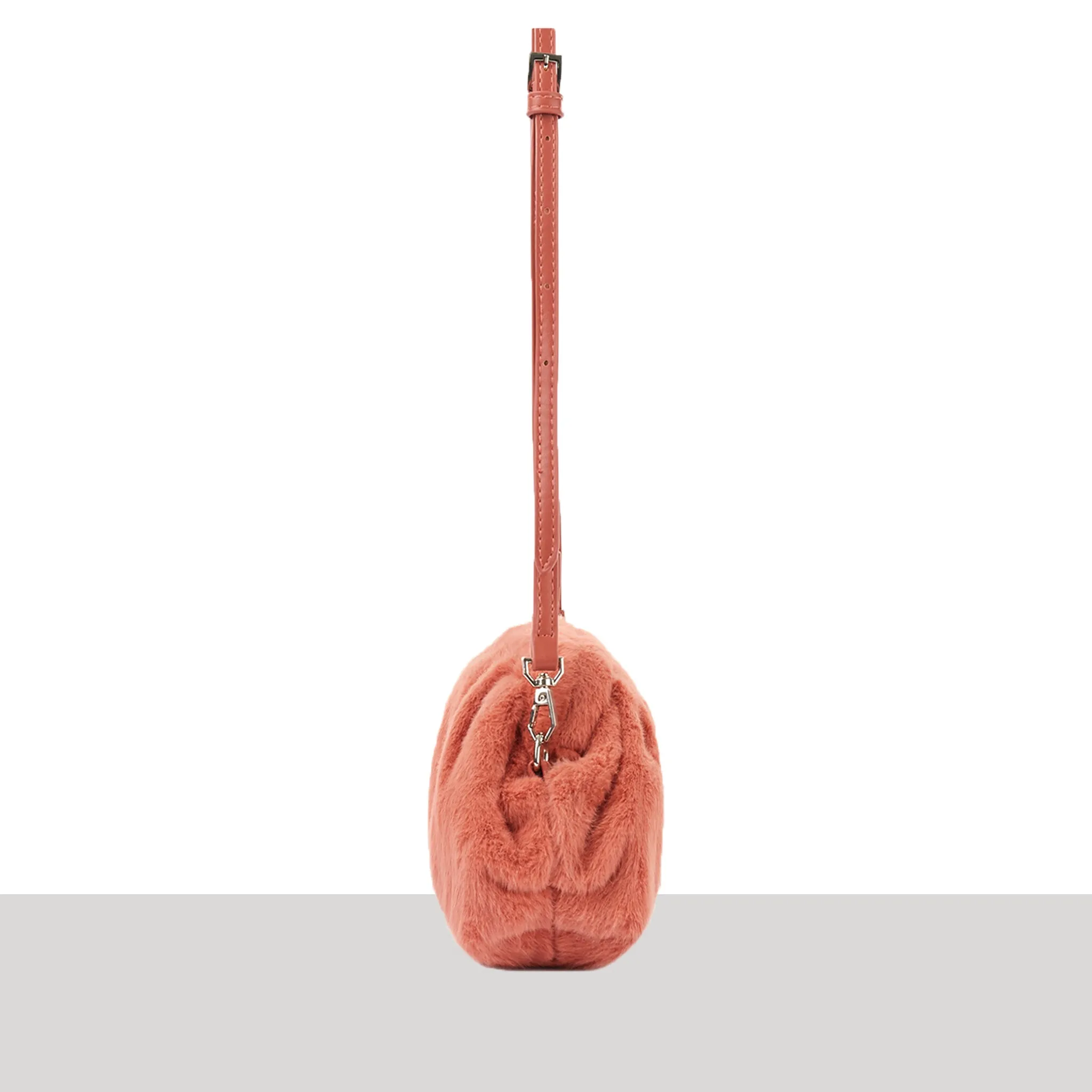 'Kyoto' Peach Faux Fur Mini Bag