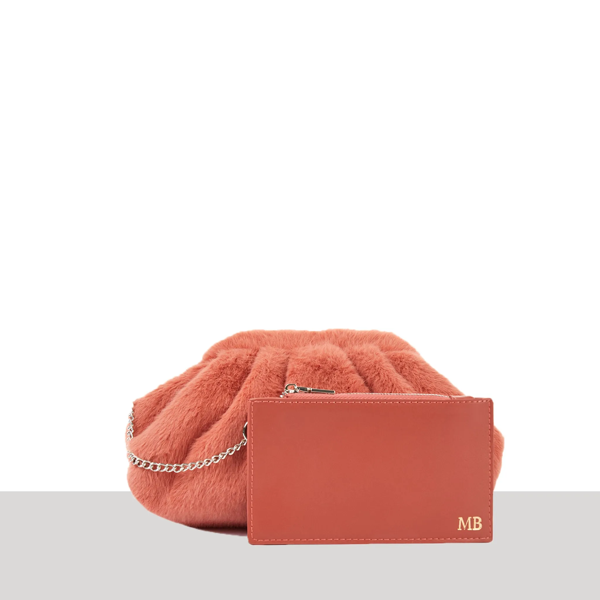 'Kyoto' Peach Faux Fur Mini Bag