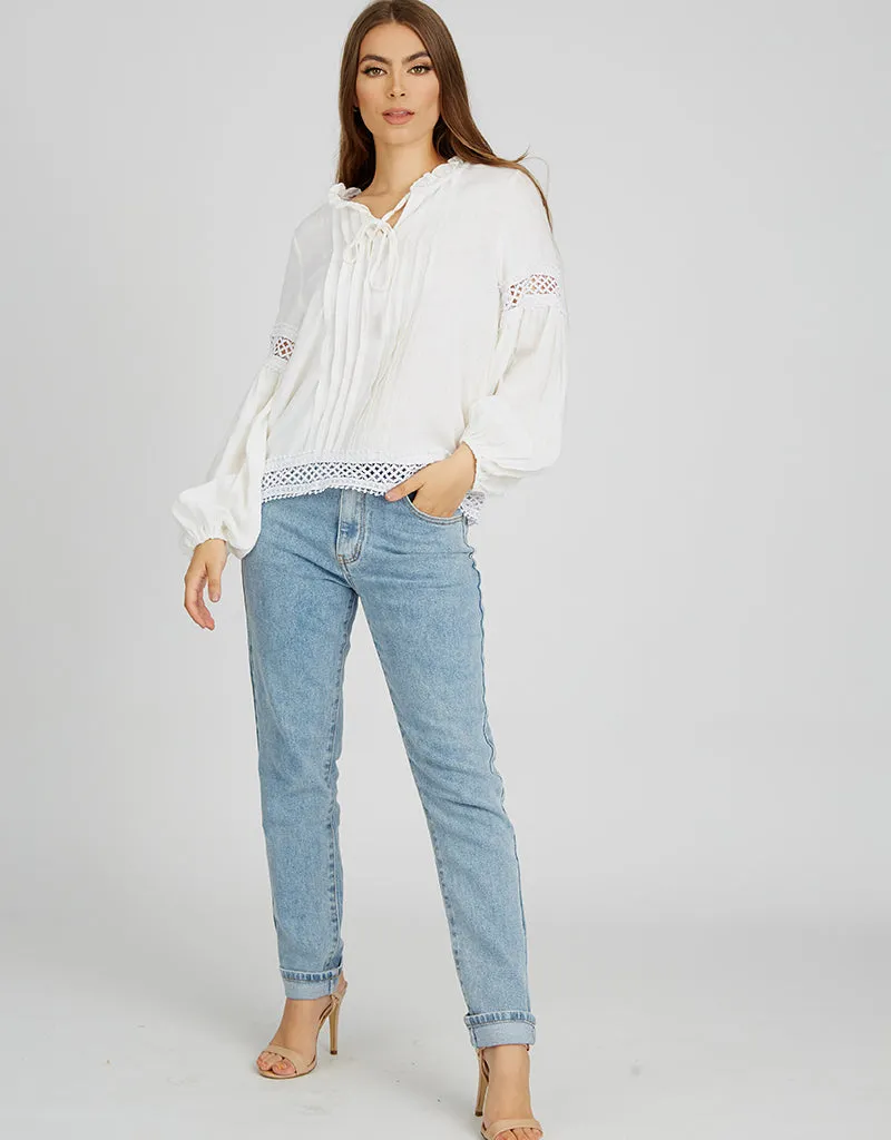 Lilli Lace Trim Blouse