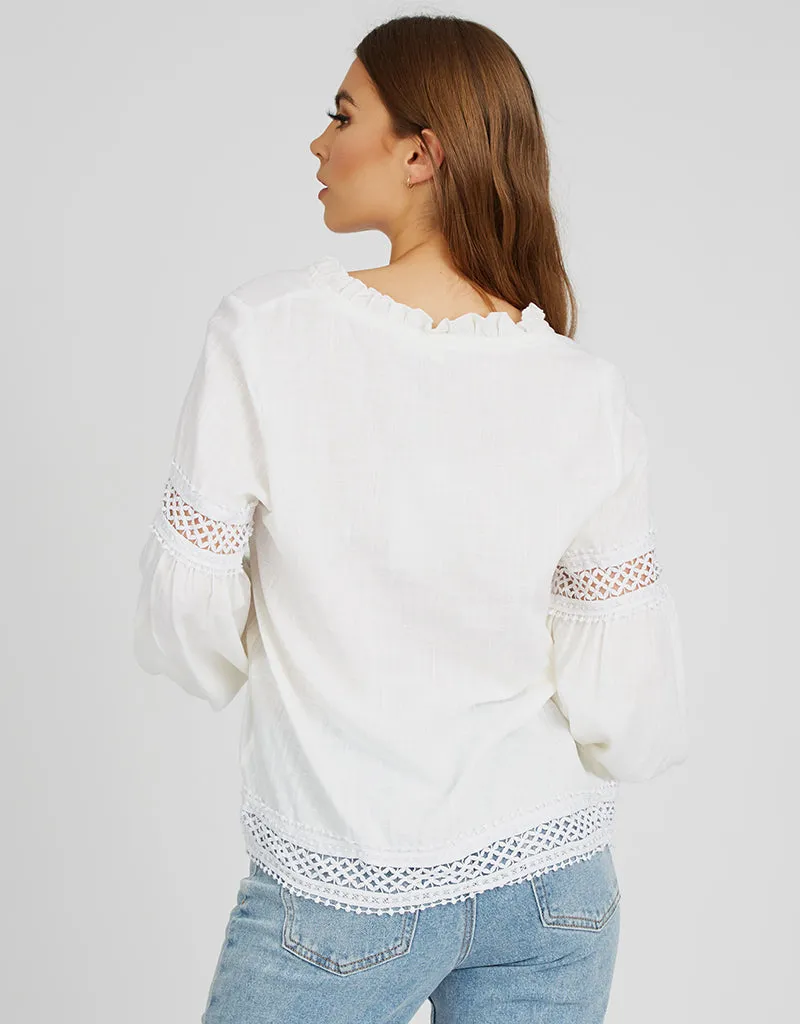 Lilli Lace Trim Blouse