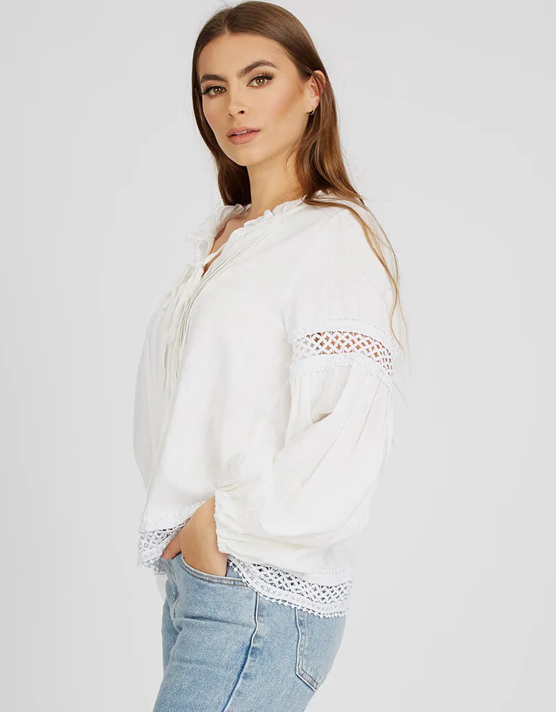 Lilli Lace Trim Blouse