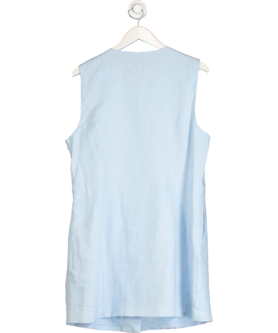Mint Velvet Blue Linen Starfish Mini Dress UK 18