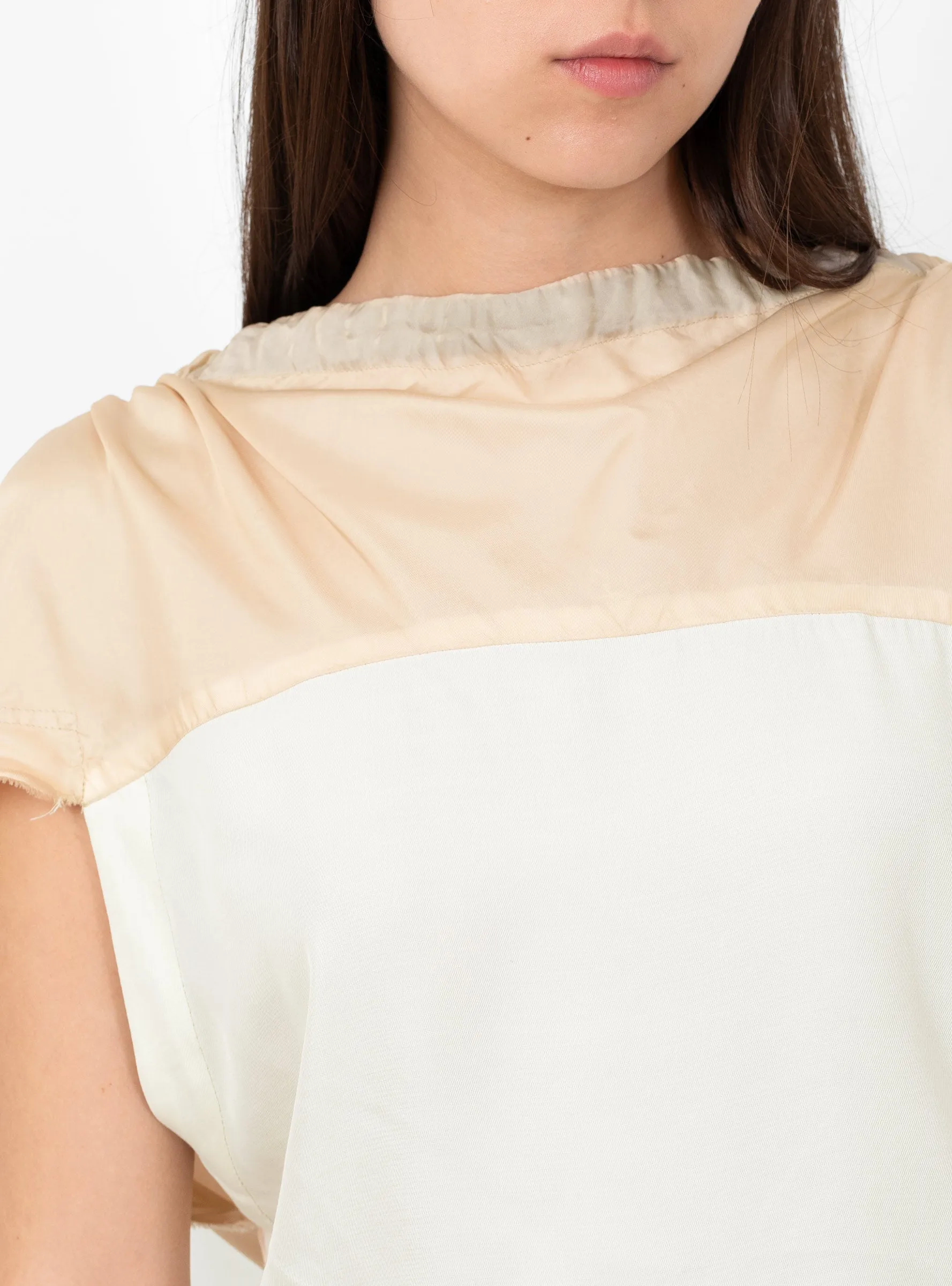 Mix Garment Dye Blouse Beige