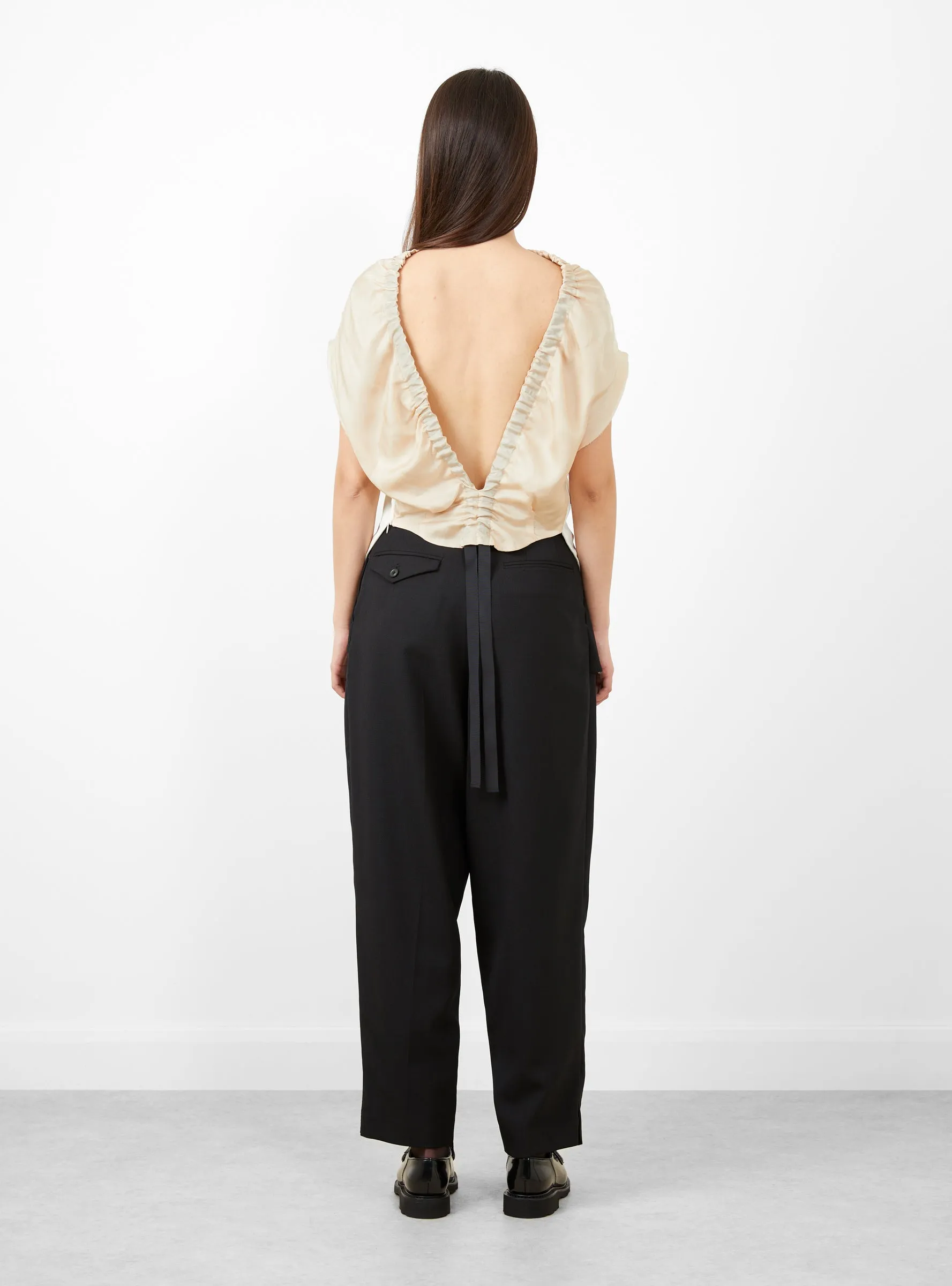 Mix Garment Dye Blouse Beige