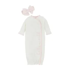 Mud Pie Chainstitch Hello World Gown Set