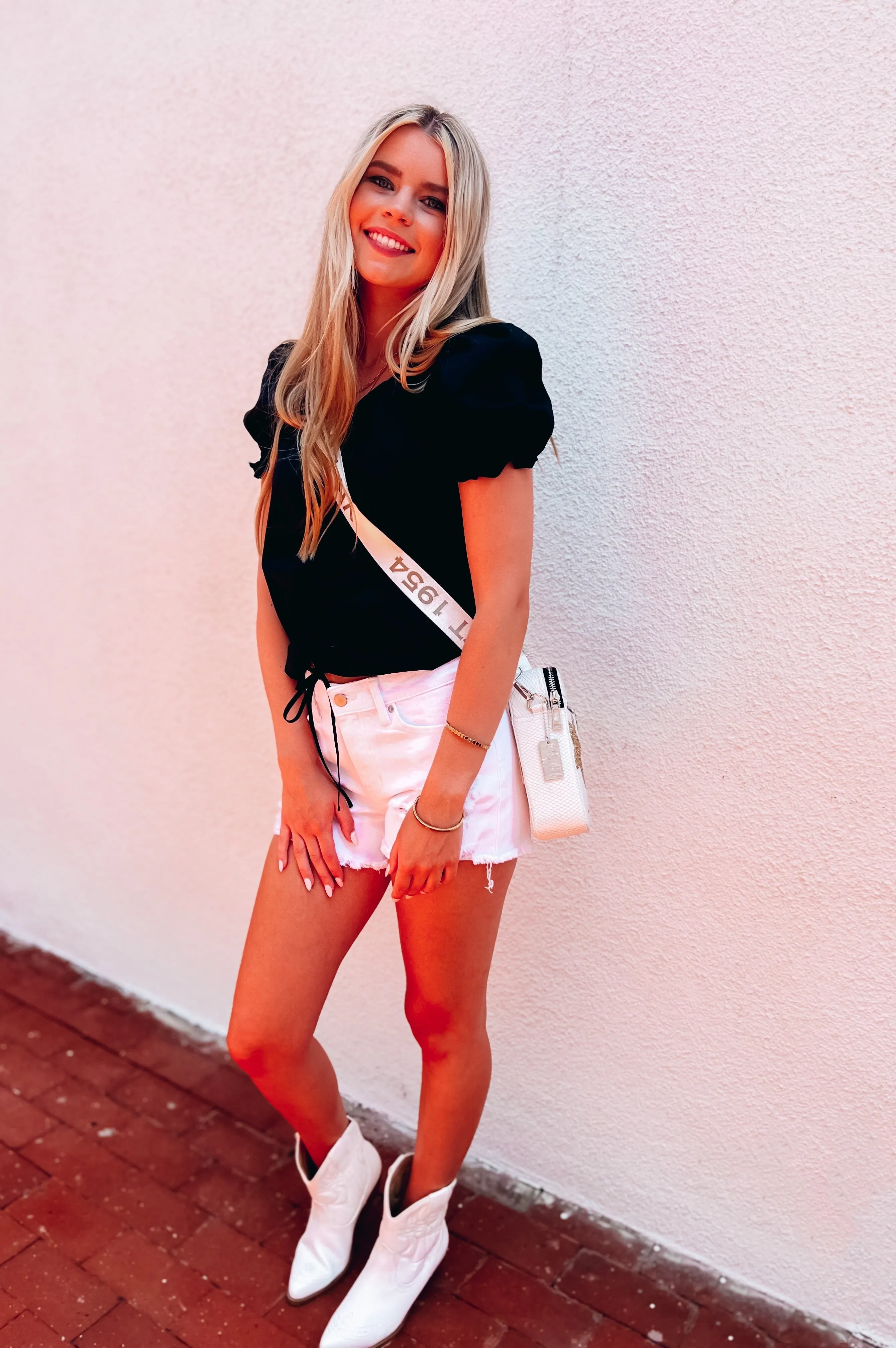 Paris With Love Puff Sleeve Top Black