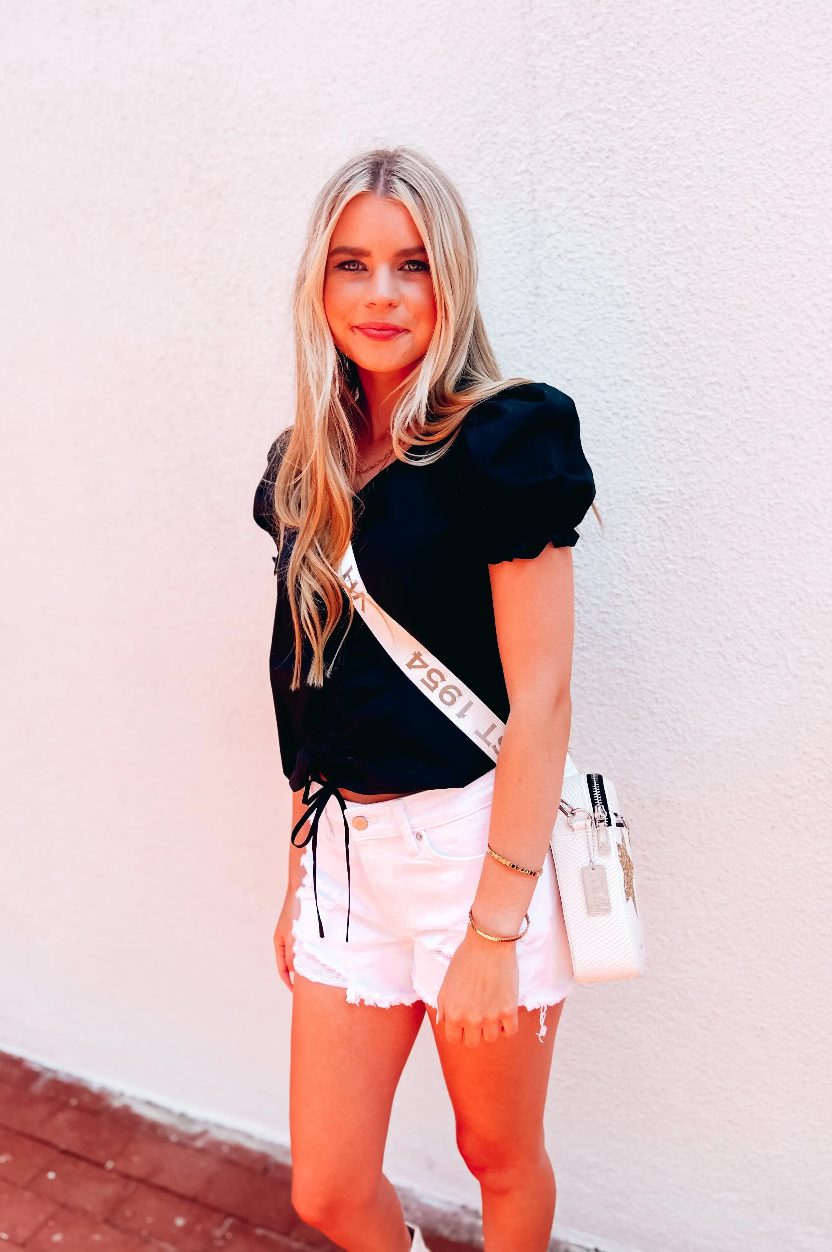 Paris With Love Puff Sleeve Top Black