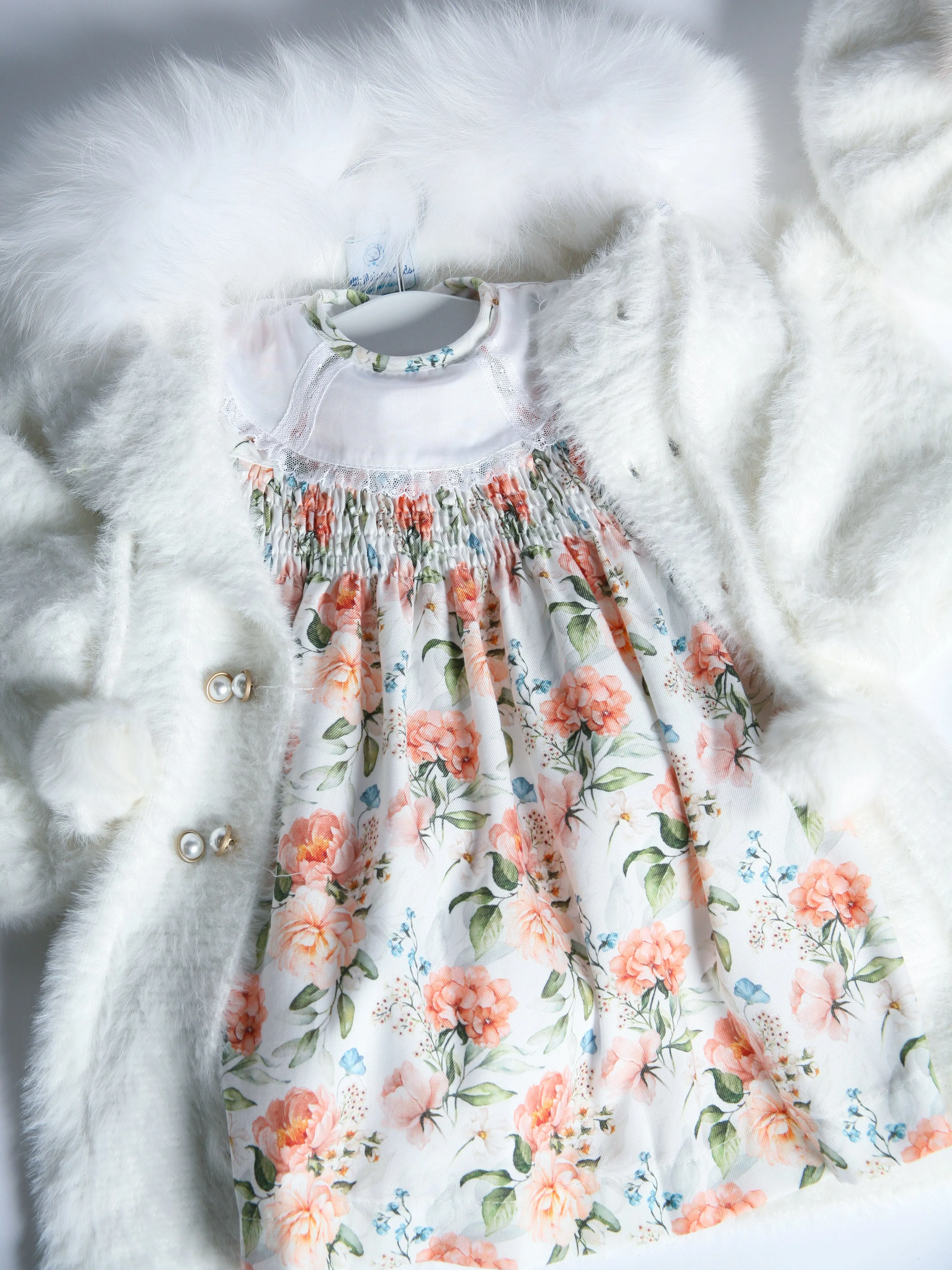 Rose & Albert Ivory Spring Floral Dress