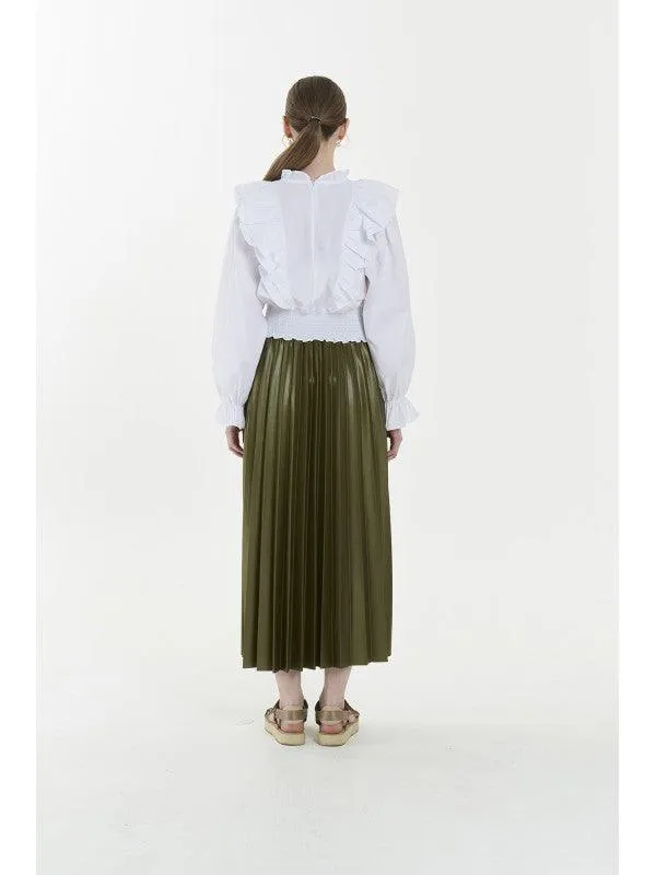 RUFFLED PUFF SLEEVES VIOLA BLOUSE - 2
