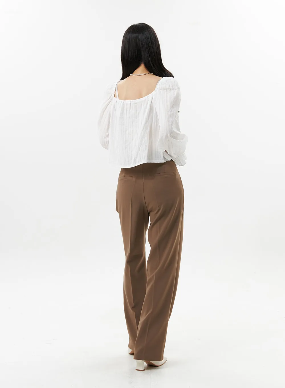 Ruffled Square Neck Blouse OO312