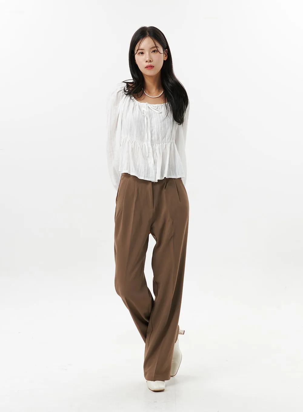 Ruffled Square Neck Blouse OO312