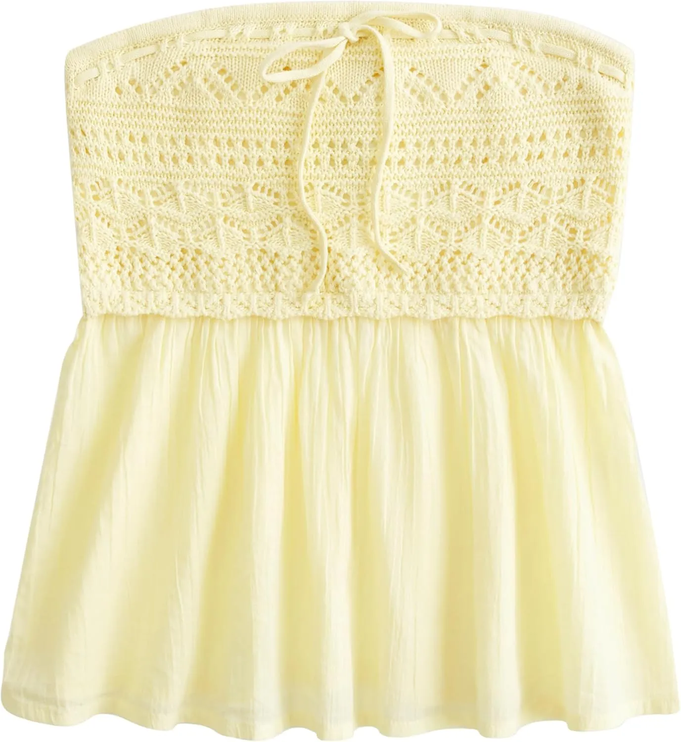 Summer Cute Floral Print Tube Tops for Women 2025 Trendy Flowy Bandeau Crochet Babydoll Top Y2k Going Out Peplum Tops