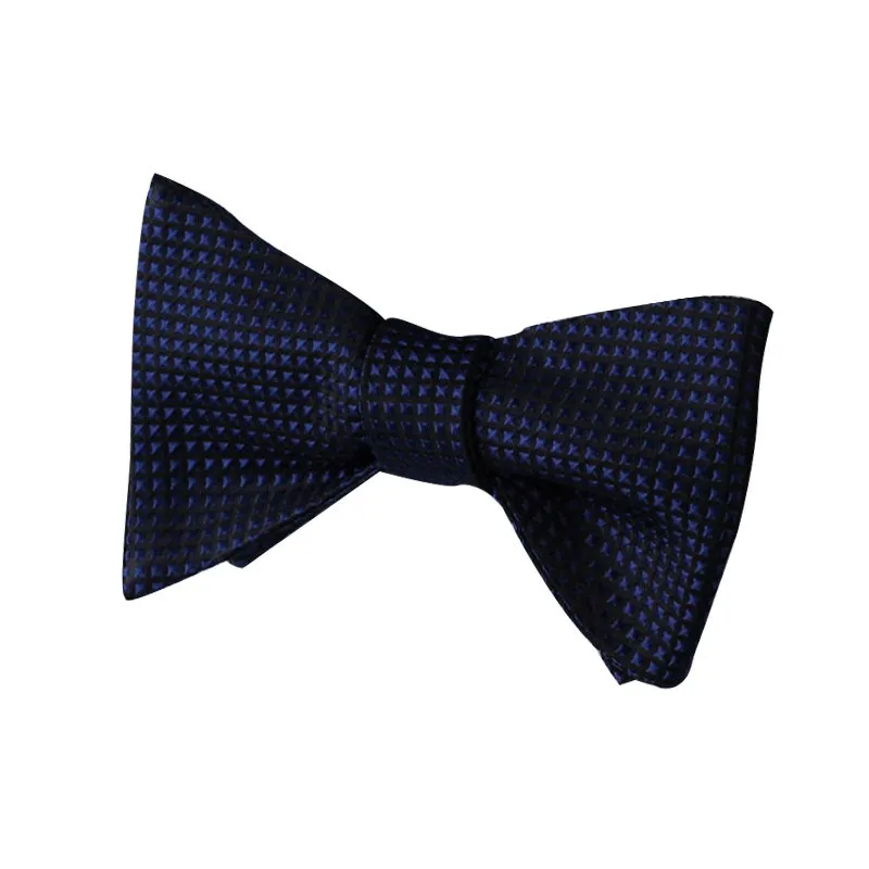 Tie Your Own Bow Tie - Blue Grid Pattern