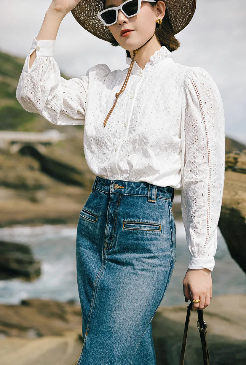 Tilly Cotton Blouse - Ivory