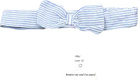 TU Blue Striped Bow Detail Headband 18-24 Months