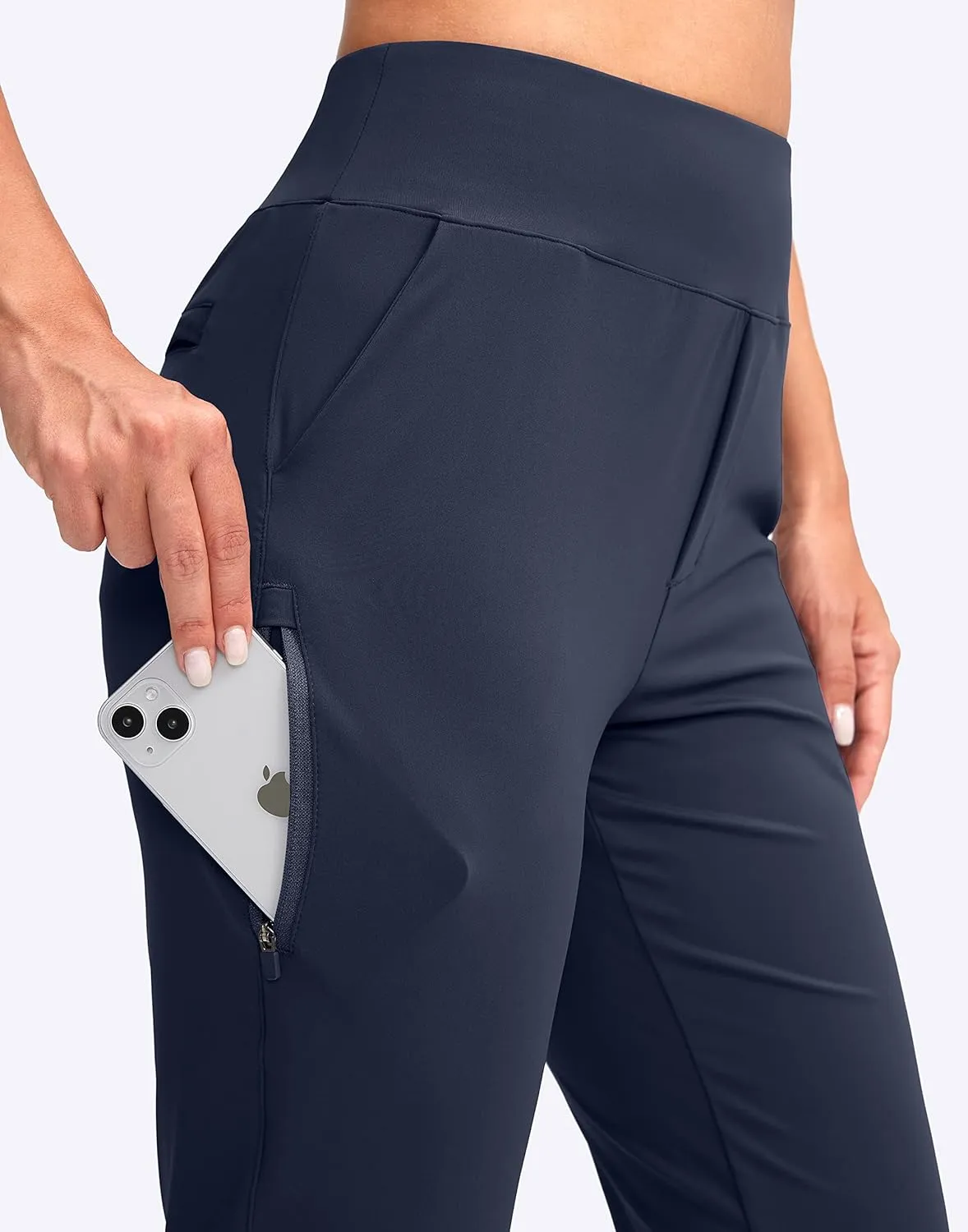 YYV Women's Golf Pants Stretch Work Ankle Pants High Waist Dress Pants with Pockets for Yoga Business Travel Casual